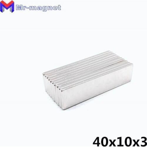 50pcs neodymium magnet 40x10x3 mm Rare Earth super strong powerful magnets permanent 40*10*3mm NdFeB nickel magnetic square