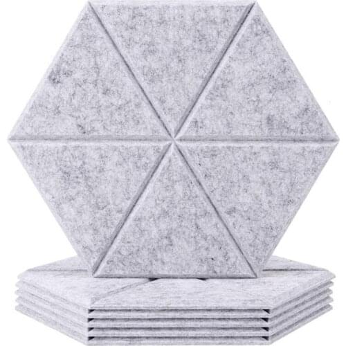 New 6 Pcs Hexagon Acoustic Panels Soundproof Padding High Density Decorative Sound Dampening Panels for Studio,Office,Home