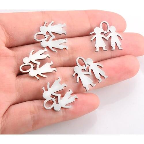 50pcs Stainless Steel Metal Blank Tags Couple Pendant For Boy Girl DIY Charm Bracelet Necklace Jewelry Making Accessories