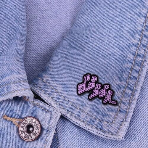 Jojo Bizarre Adventure Brooch Purple Badge Pin Cosplay Prop Metal Accessories