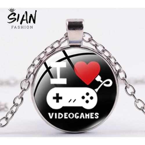 SIAN Gamepad Pattern Pendant Necklace Man Fashion Metal Chain On The Neck Jewelry Teens Boy Gift Game Fan Accessories Souvenirs