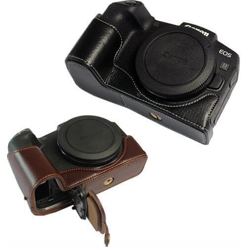 Genuine Leather case cover for Canon eos rp R-P portable camera bag half case bottom Battery Opening real lleather with strap