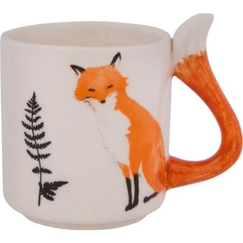 Home Gift Stylish Fox Fox Mug Bardak-90 Ml Quality Ceramic, Fashion, Cute Kitchen, Trend, Tea, Coffee, Water, Milk, Soft Drinks For