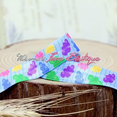 FLRA ElasticColor clouds wholesale printing fold over elastic ribbons
