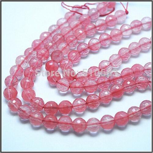 Wholesale price Faceted Cherry Quartz Glass beads accessories charms mens bracelet making size 4mm 6mm 8mm 10mm 12mm