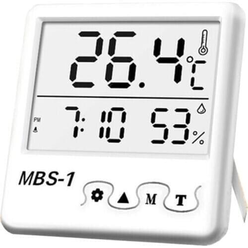 Indoor Room Hygrometer Thermometer LCD Digital Weather Station Temperature Humidity Meter Clock