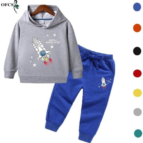High Quality Kids Clothing Sets 2Pcs Boys Girls Set Cartoon Hooded and Sweatpants Suit 2-12Years Cotton Childrens Outwear+Pants