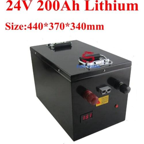 24v 200ah Lithium Battery Pack 24v Lithium Titanate 100A BMS for 4800W Solar Inverter Golf Cart Lamp Vehicle +20A Charger