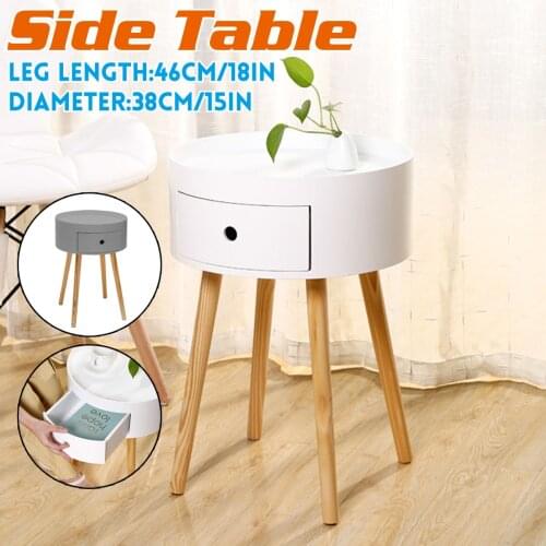 38cm Round Nightstands Side Table Creative Tea Fruit Coffee Table Home Living Room Storage Box Bedside Table With Drawer