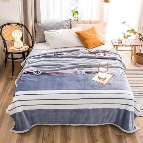 Sailor High quality Thicken plush bedspread blanket 200x230cm High Density Super Soft Flannel Blanket for the sofa/Bed/Car