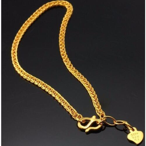 Fashion Genuine 999 Solid 24K Yellow Gold / Beautiful Woman Wheat Bracelet 4.5g 6.9 L