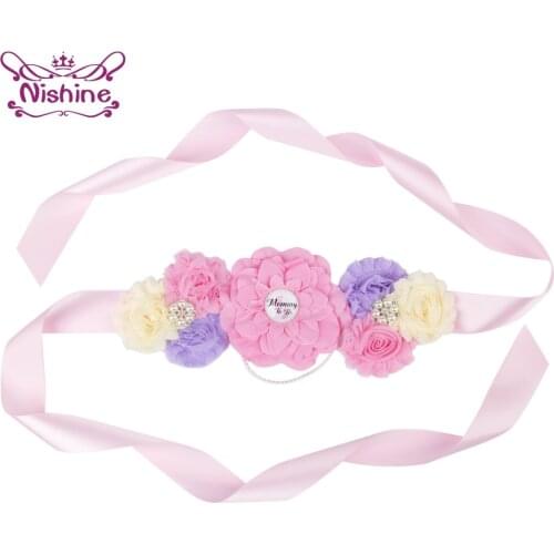 Fashion Maternity Belt and Brooch Set Cute Handmade Flowers Women Sash DIY Wedding Party Decoration Bridesmaids Dress Waistband