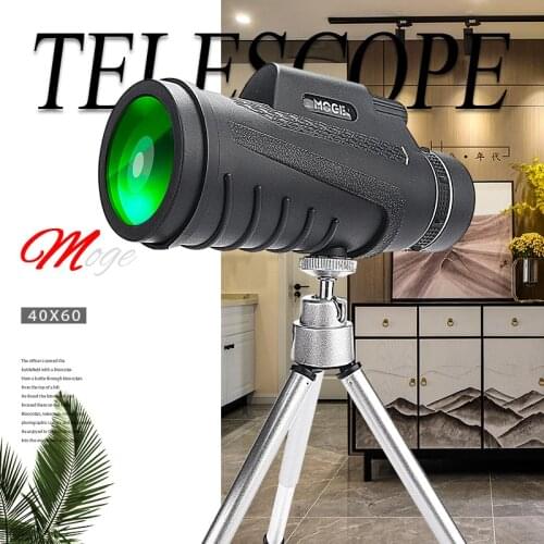Monocular Telescope 40x60 Zoom High Quality Monocular Binoculars Telescope Supports Smartphone With Light Night Vision