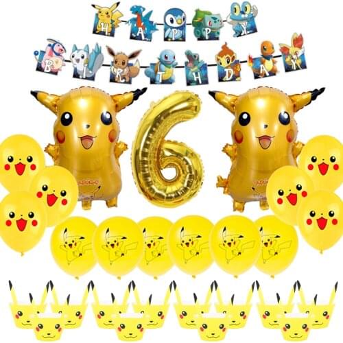 Pokemon Cake Decoration Topper Pikachu Cupcake Wrappers Kids Birthday Party Cake Accessories Christmas Decoration Cake Flags