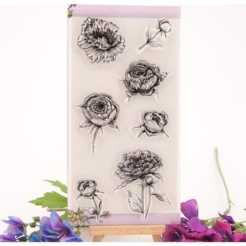Clear Stamp for Scrapbooking Transparent Stamps Silicone Rubber Stamps for Card Making DIY Photo Album Decor rose flower