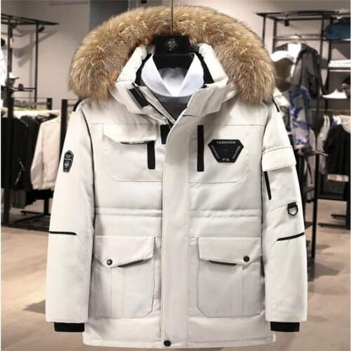 -20 Degree Winter Down Parka Jackets Women Duck Down Parkas Coats Large Fur Collar Thicken Outerwear Mens Snow Overcoat M-3XL