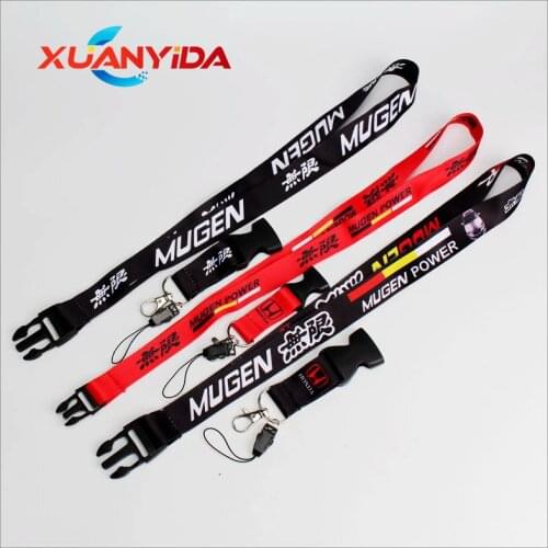 JDM Style Mugen logo Lanyard Cellphone JDM Refitting Racing Car Keychain ID Holder Mobile Neck Strap with Quick Release