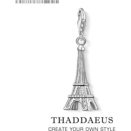 Retro Eiffel Tower DIY Pendant Charms Nice Fashion 925 Sterling Silver Gift For Bracelet & Necklaces Jewelry Classic Women Gifts