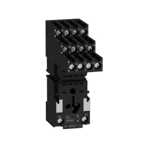 RXZE2S114M Harmony, Socket, for RXM2/RXM4 relays, screw connectors, separate contact