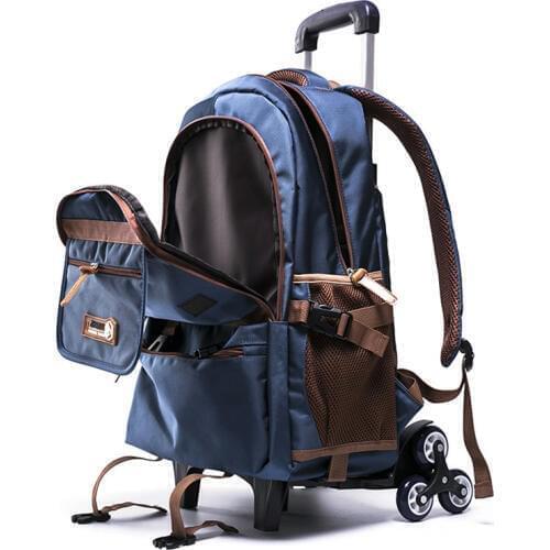 Boys girls Backpack waterproof Removable Children School Bags With 2/6 Wheels Stairs Grades 4-9 Kids Trolley Schoolbag Book Bags