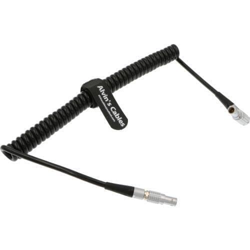 Teradek ARRI Alexa Camera Coiled Twist Power Cable 2 Pin Right Angle to Straight