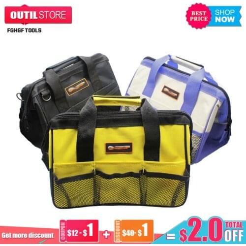 FGHGF Nylon Waterproof Canvas Tool Bag NO Belt Organizer Portable Double Oxford Colth Storage Bags Close Top Wide Mouth Toolkit