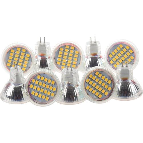 10pcs MR11 GU4 Warm White 3528 SMD 24 LED Home Spotlight Light Lamp Bulb 1W 12V