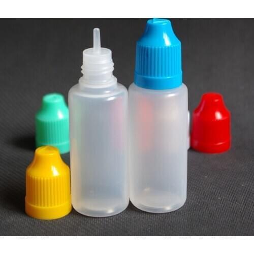 20pcs 15ml Soft PE Liquid Needle Bottle Plastic Bottles with Childproof Cap for E Liquid Empty Dropper Bottle