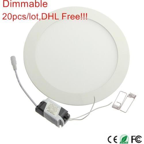 20pcs LED Downlight Dimmable 6W 9W 12W 15W Recessed LED Ceiling panel light AC110V/220V Warm/Natural/Cold White LED Indoor Light