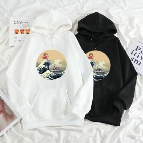 2021 Autumn Winter Japanese Anime Hoodies Pullover Women Long Sleeve Fleece Thick Warm Sweatshirt Lady 90s Aesthetic Y2k Clothes