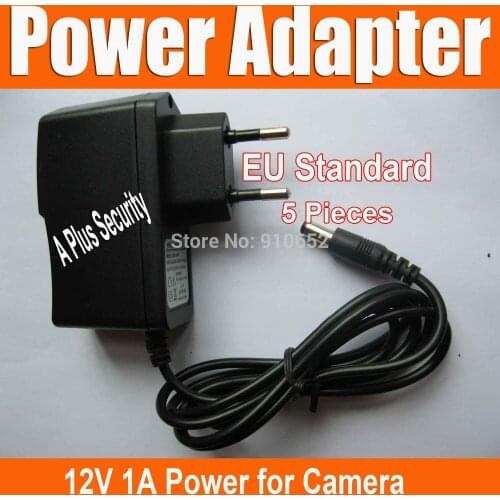 DC 12V 1A Power Adapter EU Standard Plug Power Supply 5pcs/Lot