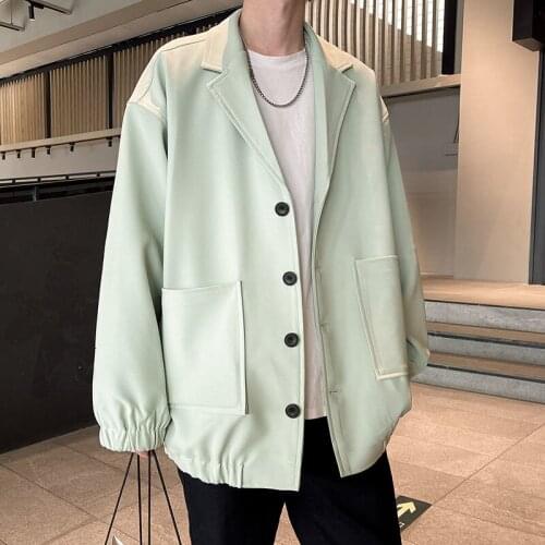 Korean Oversized Blazer Men Fashion Business Society Mens Dress Jacket Loose Casual Suit Jacket Men Office Formal Blazer Outwear
