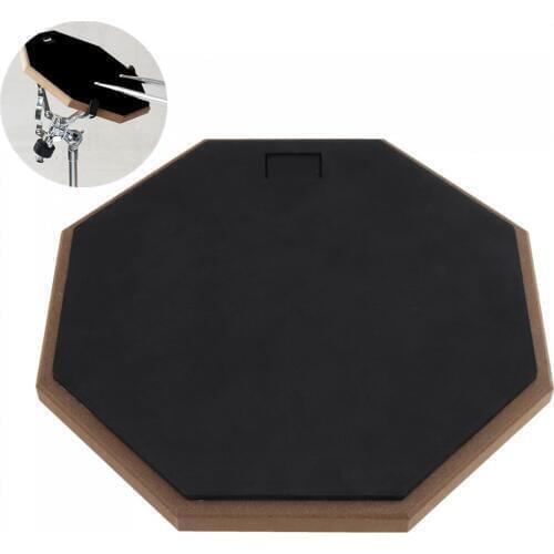 Dumb Drums 12 Inch Black Rubber Wooden Dumb Drum Practice Training Drum Pad for Jazz Drums Exercise