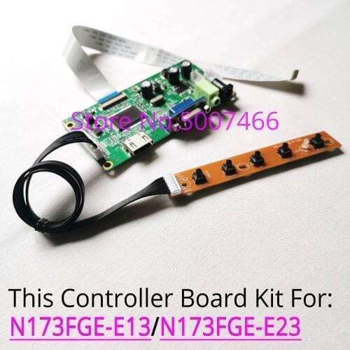For N173FGE-E13/E23 17.3" notebook PC LCD panel 1600*900 WLED EDP 30-Pin screen VGA display controller driver board DIY kit