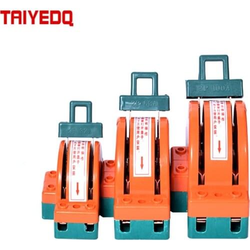 1PC Two-way Knife Switch 220V Household 2P Two-phase 100A Double Throw Reverse Conversion Knife Switch Isolation Photovoltaic