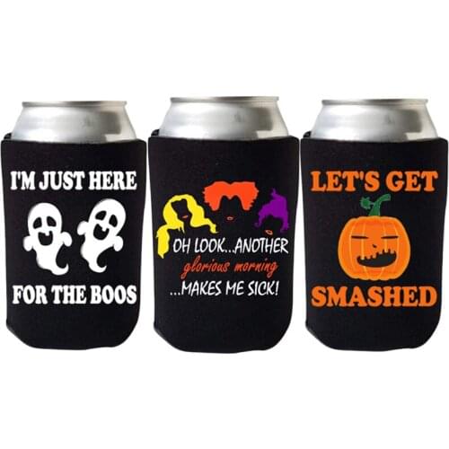 Hocus Pocus sisters Get Smashed Just Here For The Boos Drink Beer Can Cooler happy Halloween eve party dinner table Decoration