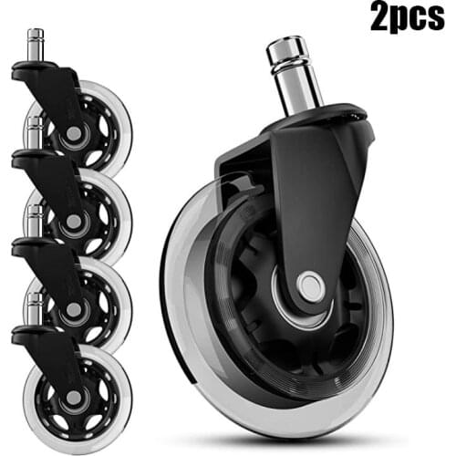 3“ Office Chair Caster Wheels 3 Inch Swivel Rubber Caster Wheels Replacement Soft Safe Rollers Furniture Hardware