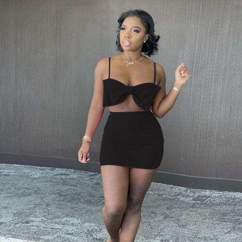 HAOYUAN Plus Size Two Piece Set Women Vacation Summer Clothes Crop Top Mini Skirt Sexy Club Dress Birthday Outfits Matching Sets