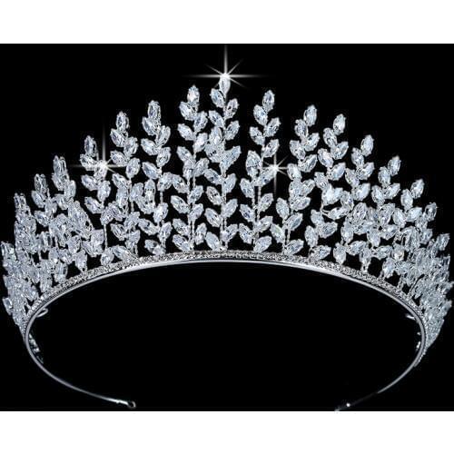 Crown HADIYANA Vintage Left Design Women Wedding Hair Accessories Got Engaged Tiaras And Crown Zircon BC5435 Corona Princesa