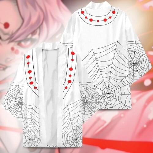 Anime Demon Slayer Juuni Kitsuki Rui Cosplay Costumes Kimono Women Girls Haori Cardigan Jacket Coat Japanese Pajamas Bathrobe