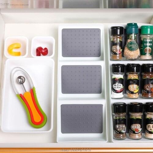 Kitchen Drawer Organizer 3 Divide Spice Rack Tray Separation Storage Box Slanted Tiers N25 20 Dropship