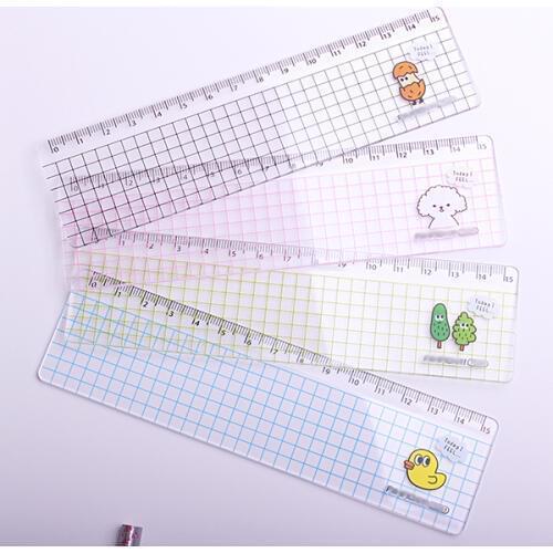 1PC Kawaii Transparent Style Rulers 15CM Cute Stationery Straight rulers Kids Student study supplies (ss-1631)
