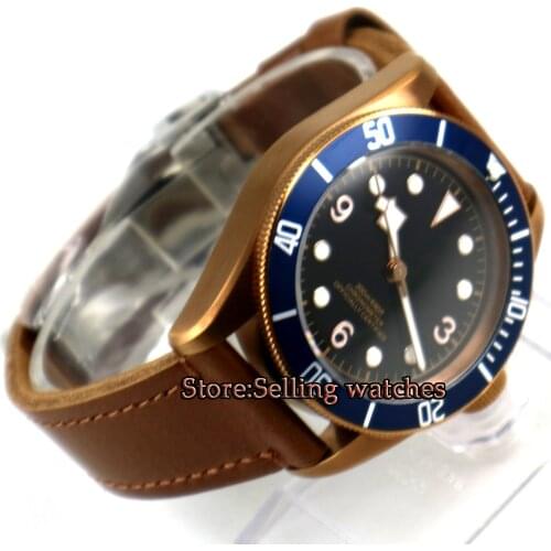 41mm CORGUET black sterile dial coffee case Sapphire Glass automatic mens Watch
