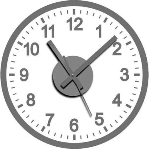 Wall Clock Sticker Silver