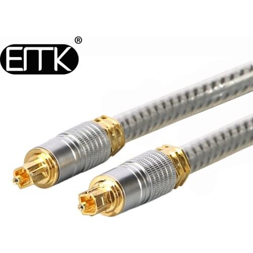 EMK spdif optical cable OD 8.0 mm Gold connector Digital Fiber Optical Toslink Audio cable