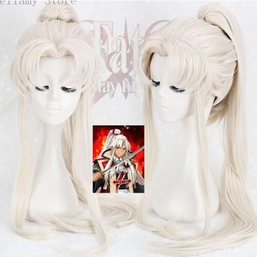 Game Fate Grand Order Amakusa Shirou Tokisada Cosplay hairwear long whitesmoke Wig+Wig Cap