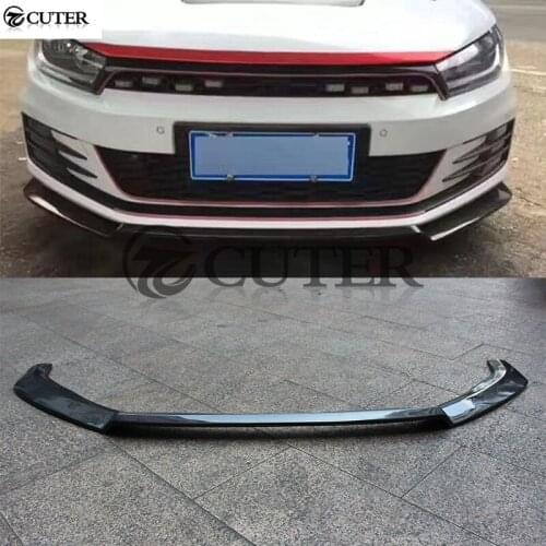 Carbon Fiber front bumper lip Spoiler for Volkswagen Scirocco standard bumper KT style car body kit 15-UP