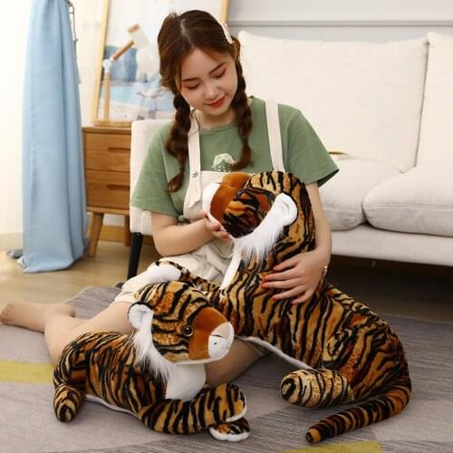 1pc 30-60CM Lying Tiger Plush Toys Simulation High Quality Tiger Dolls Stuffed Soft Animal Plushies Pillow Birthday Decor Gift