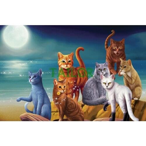 Full square Home Decor Gift Cuadros 5D diamond painting kit set haft diamentowy Cross stitch animal cat 3D Mosaic art colours 55