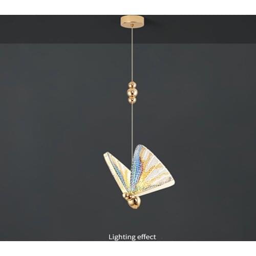 Post-modern Creative Design Light Luxury Butterfly Chandelier Nordic Style Interior Lamp for Living Room Bedroom Beside Bar